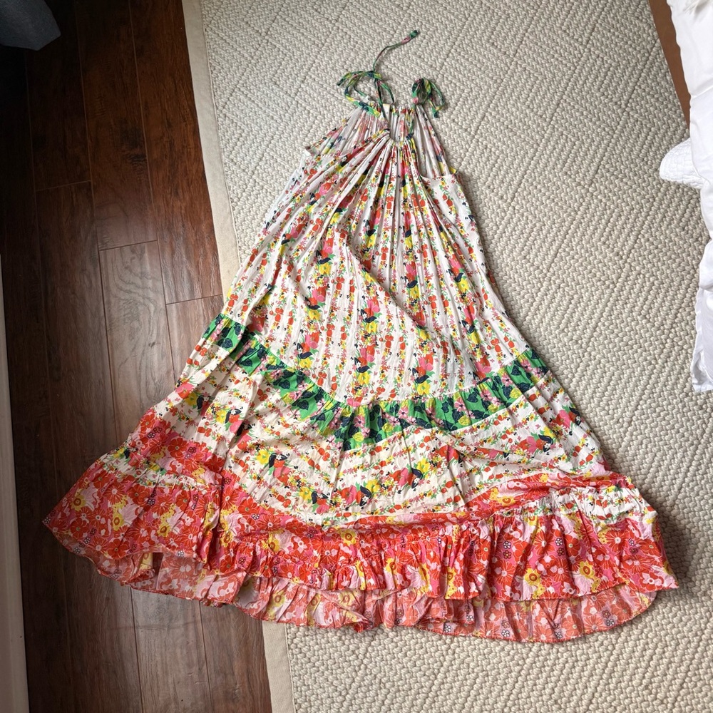 Floral Tiered Maxi Dress with Ruffle Hem - Multicolor - Picture 1 of 5